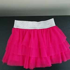 Circo Hot Pink Sheer Layered Skirt (Size S 6/6X)